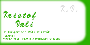 kristof vali business card